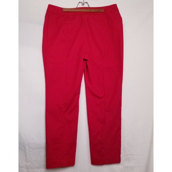 Style & Co Red Stretch Pants Flat Front Zip Front Pockets Tapered Leg Size 16 - Picture 3 of 7